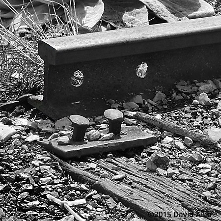 End of the Line black-and-white Railroad Still Life Series